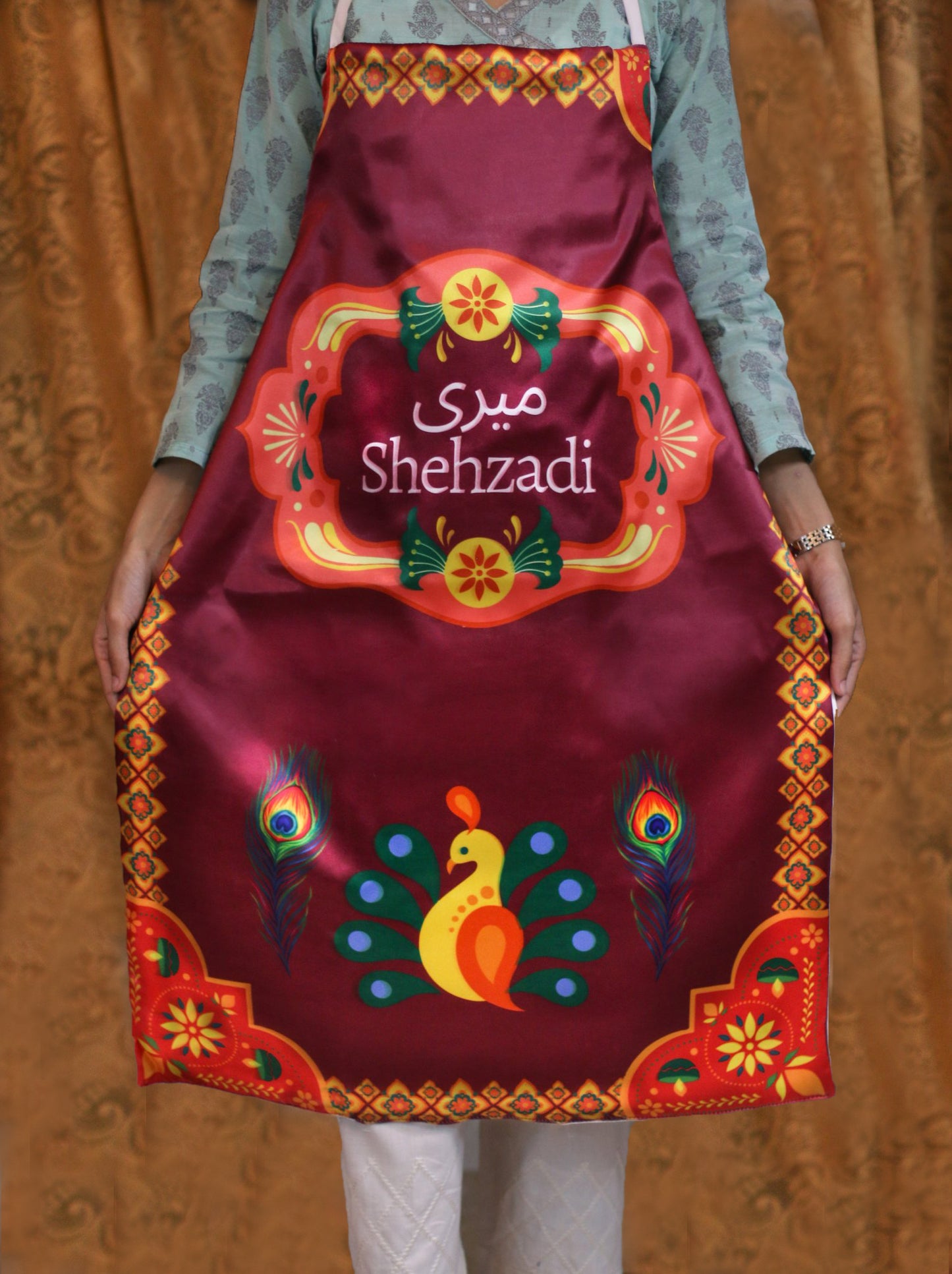 Meri Shehzadi KA-003 Kitchen Apron with Double Stitched Fabric