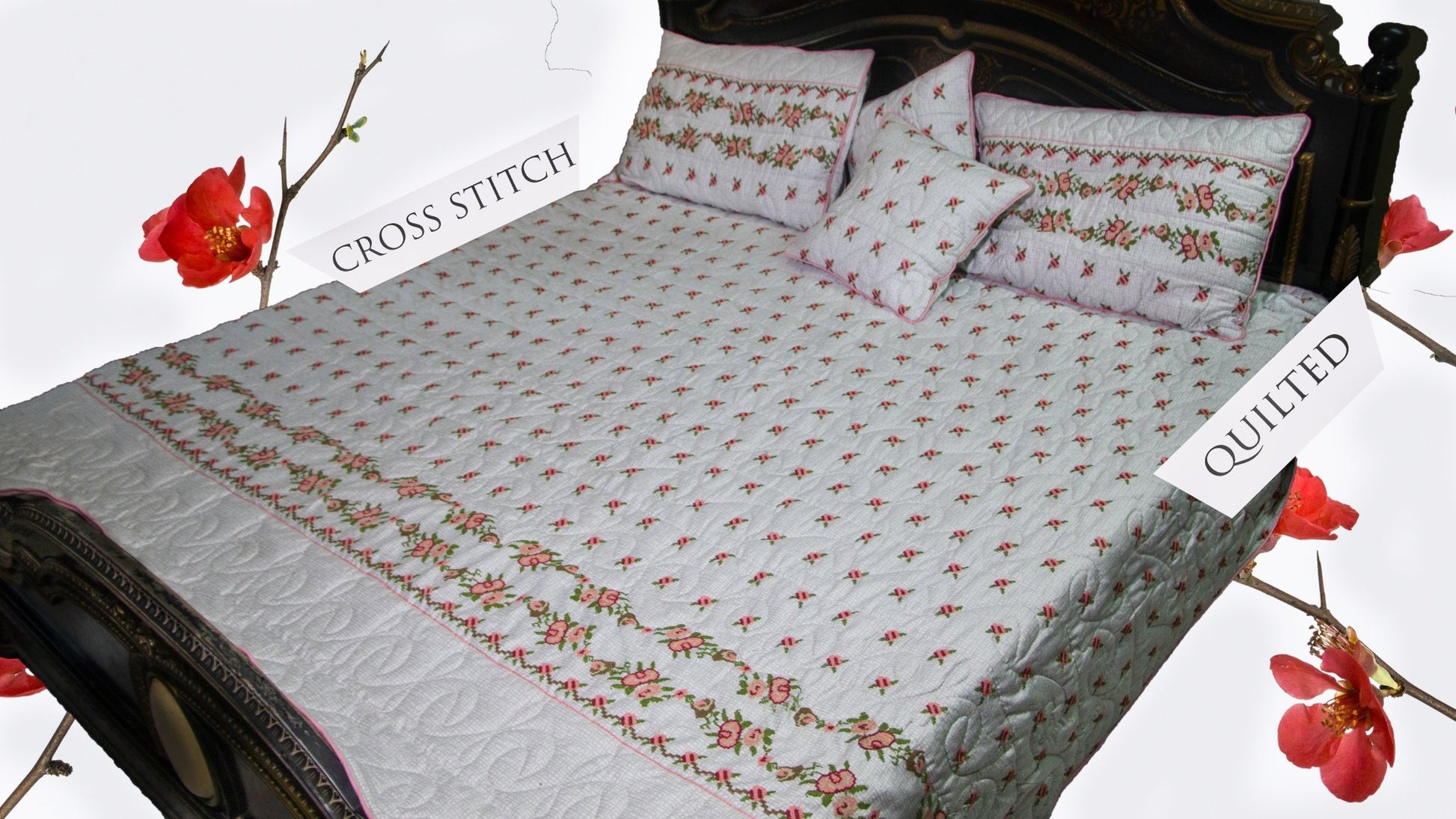 #3D_Pink_Floral_C-108# - #Kawish_Home#