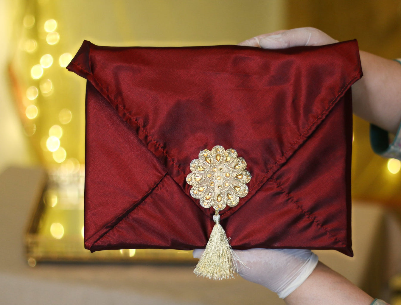 Luxury Maroon Silk QC007 Quran Cover KAWISH HOME